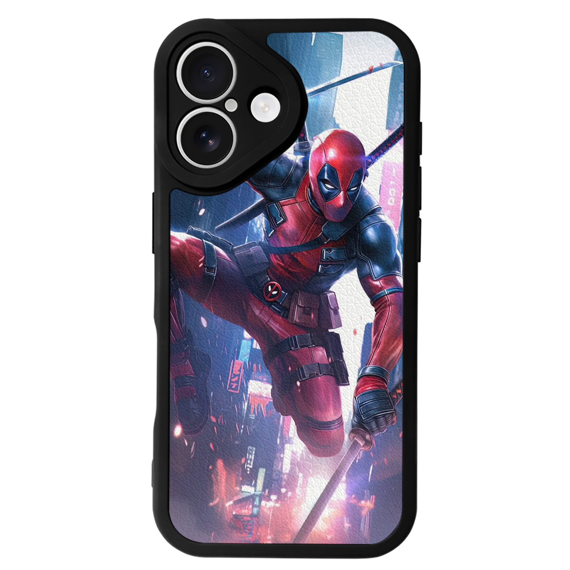 （画像用） Deadpool デッドプール 【iPhone 16シリーズ対応】シリコンスマホケース（レザー調） 材質：シリコン